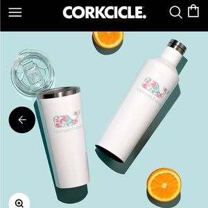 Vineyard Vines Corckcicle plus 2 extra lids- pink, blue